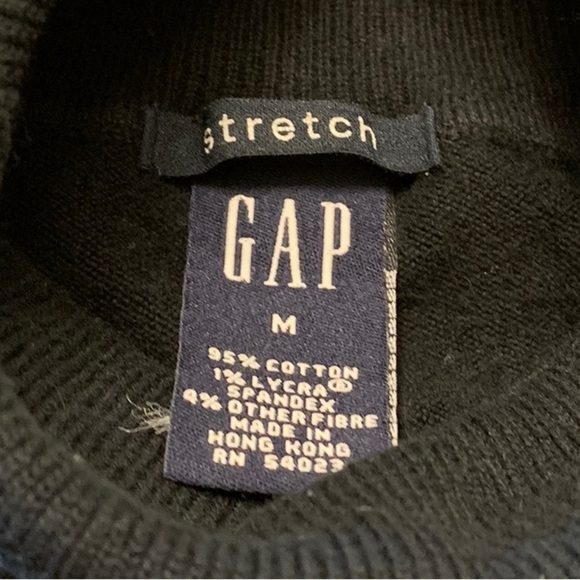 GAP Stretch Long SleeveTurtle Neck Sweater Size Medium Dark Blue Cotton - Picture 8 of 9